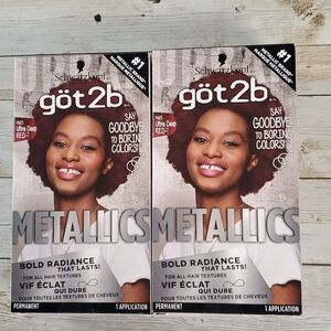 NEW 2‎ Schwartzkopf göt 2b M65 Ultra Deep Red Metallics Boxes Permanent Hair Dye